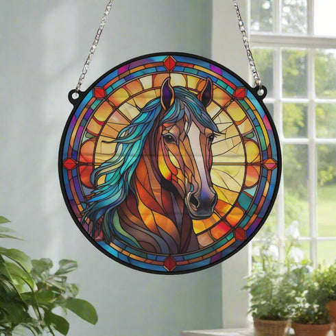 Horse Stained Glass Effect Suncatcher